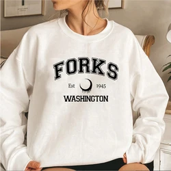 Twilight Sweatshirt Forks Washington Unisex Crewneck Sweatshirts Women Graphic Hoodies Long Sleeve Casual Hoodie Streetwear Tops