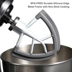 Flex Edge Beater for KitchenAid Tilt-Head Stand Mixer, 4.5-5 Quart Flat Beater Blade with Flexible Silicone Edges Bowl Scraper