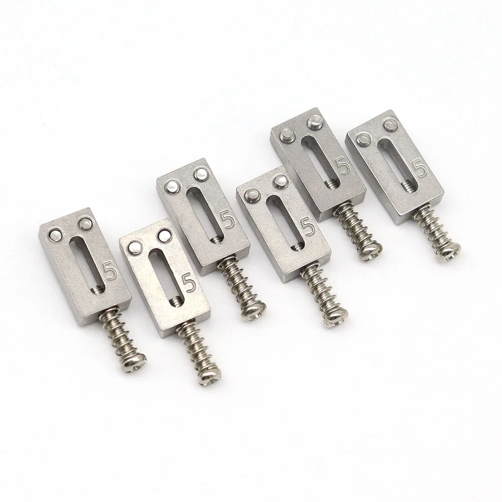 6pcs Stainless Steel Electric Guitar Bridge Saddle Fixed Bridge String Saddle Parts for Electric Guitar (Old Type)