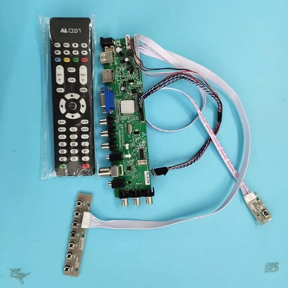 

Комплект для CLAA133WA01 DVB-T DVB-T2 TV LVDS USB AV-сигнал VGA LED HDMI 1366X768 плата контроллера цифровой WLED 40pin 13,3 "пульт дистанционного управления