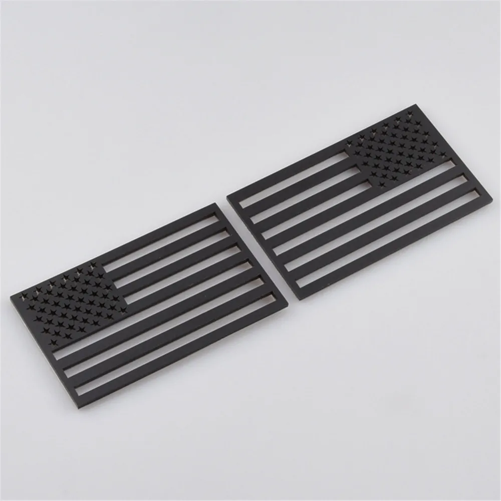 10Sets Black American US Flag 3D Decal Sticker For Car Truck Left And Right Fender Side Universal Badge Emblem With Adhesive