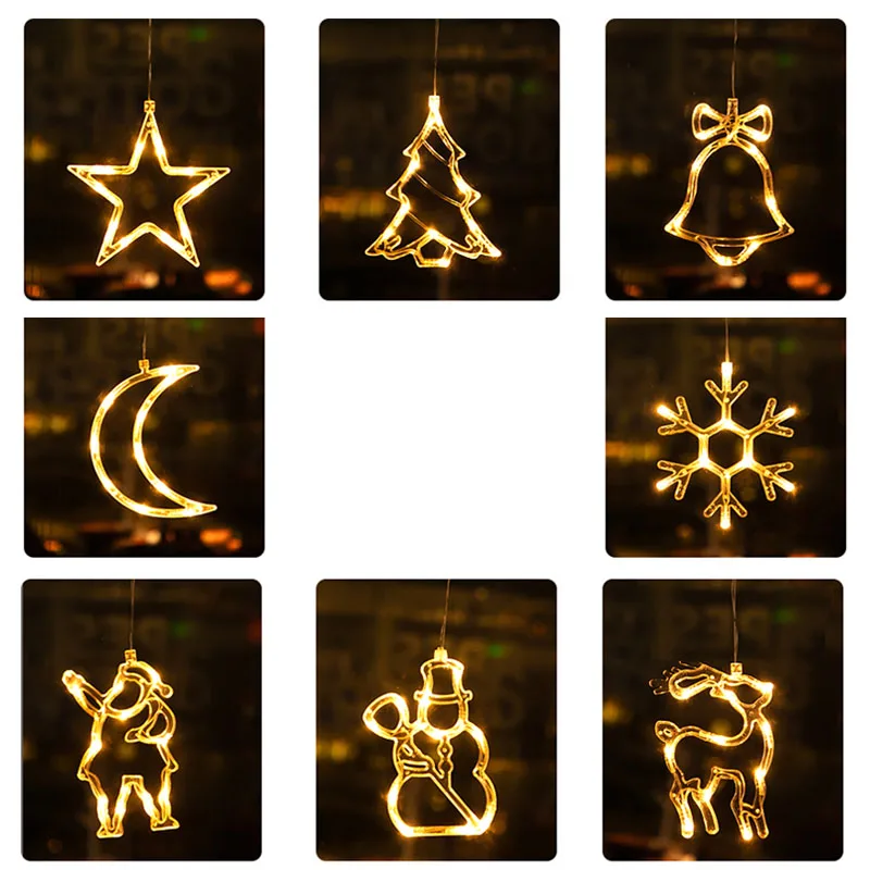 Christmas String Lights Kids Wall Lamp Light Fixture Small DIY Decorations Starry Led Light Strip Curtain Hanging Santa HNL-100