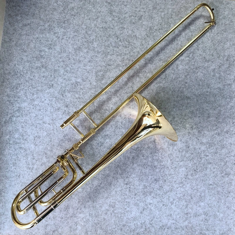 High Quality Bach Bb-F# Tune Tenor Trombone Gold Lacquer New Bb Trombone Musical Instrument