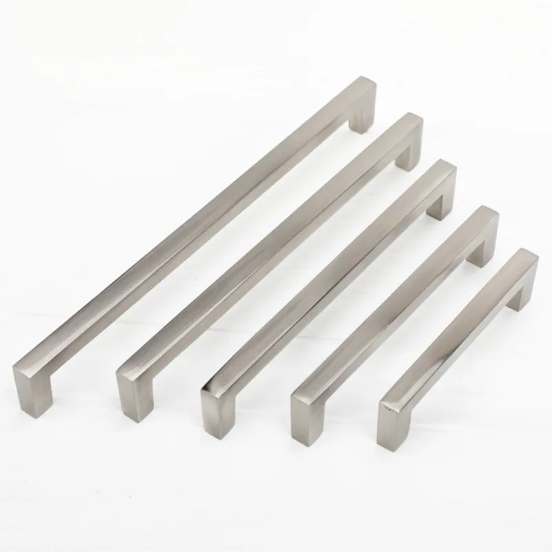 Black Cabinet Handles Kitchen Door Handles Drawer Knobs Aluminum Alloy Wardrobe Door Handles Brushed Modern Style Hardware