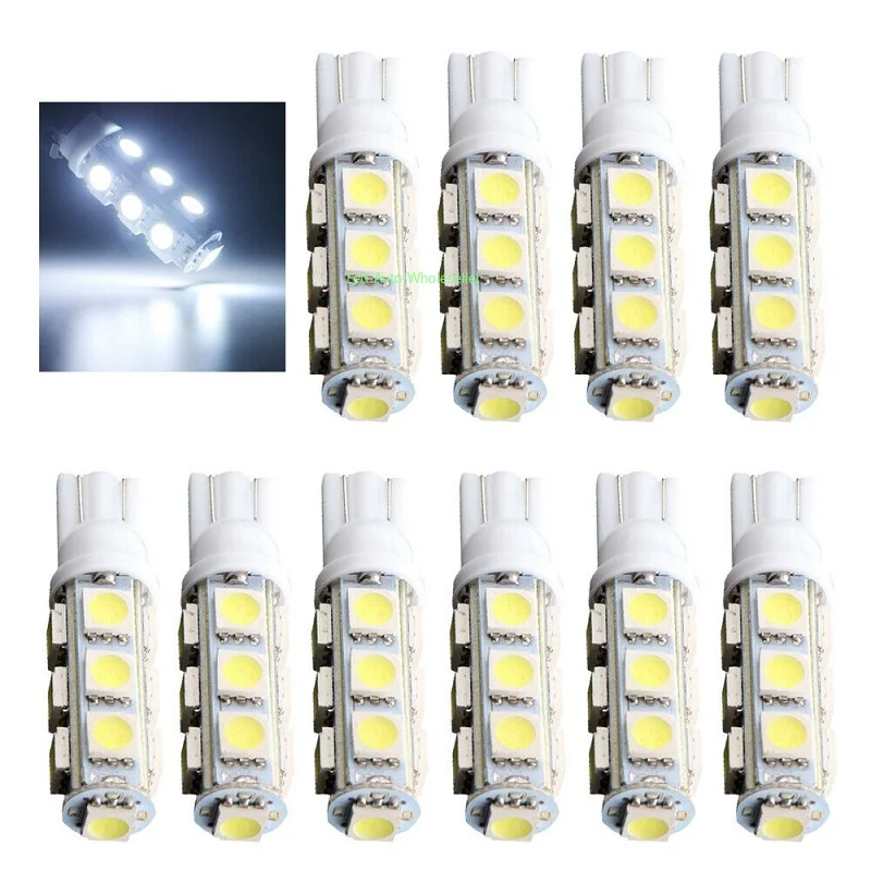 

500 шт. W5W T10 13SMD 5050 194 168 192 W5W T10 светодиодный авто боковые Светильник лампы авто светодиодный 12V Клин лампа автомобиля Светодиодный прожектор светильник