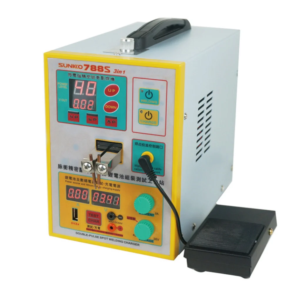 

SUNKKO 788S spot welder New upgrade 2.8KW spot welding machine spot welding battery USB power charging test 18650 battery as one