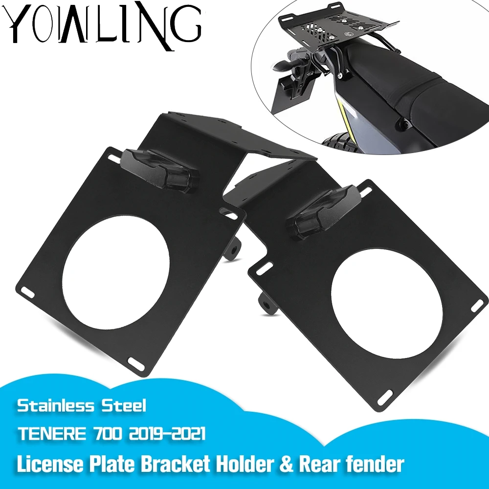 

Rear fender Motorcycle Rear License Plate Holder Bracket Bracket Tail Tidy Fender Eliminator For Yamaha Tenere 700 2019 2020 21