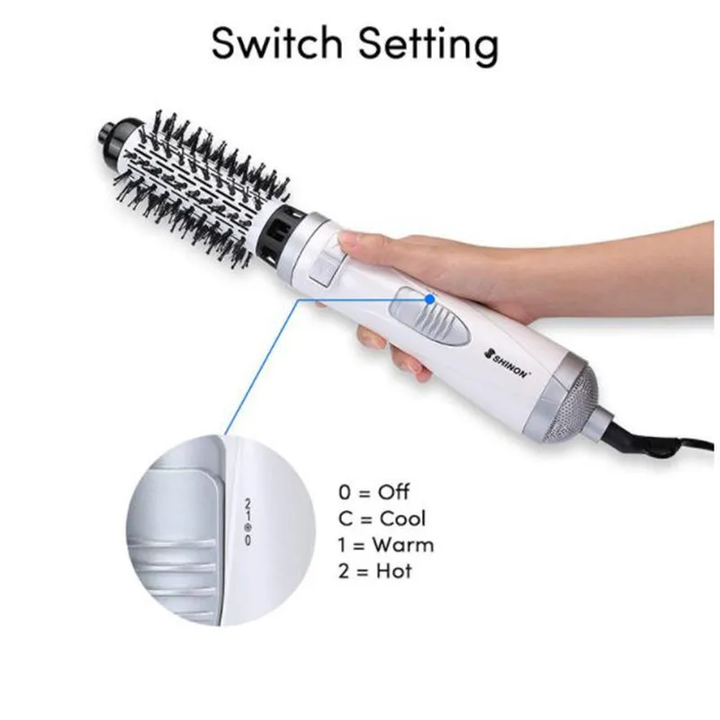 Electric Auto Rotary Blow Hairdryer Hot Air Brush Curling Iron Wand Hair Dryer Comb Straighter Salon Style Wave Roller Hairbrush