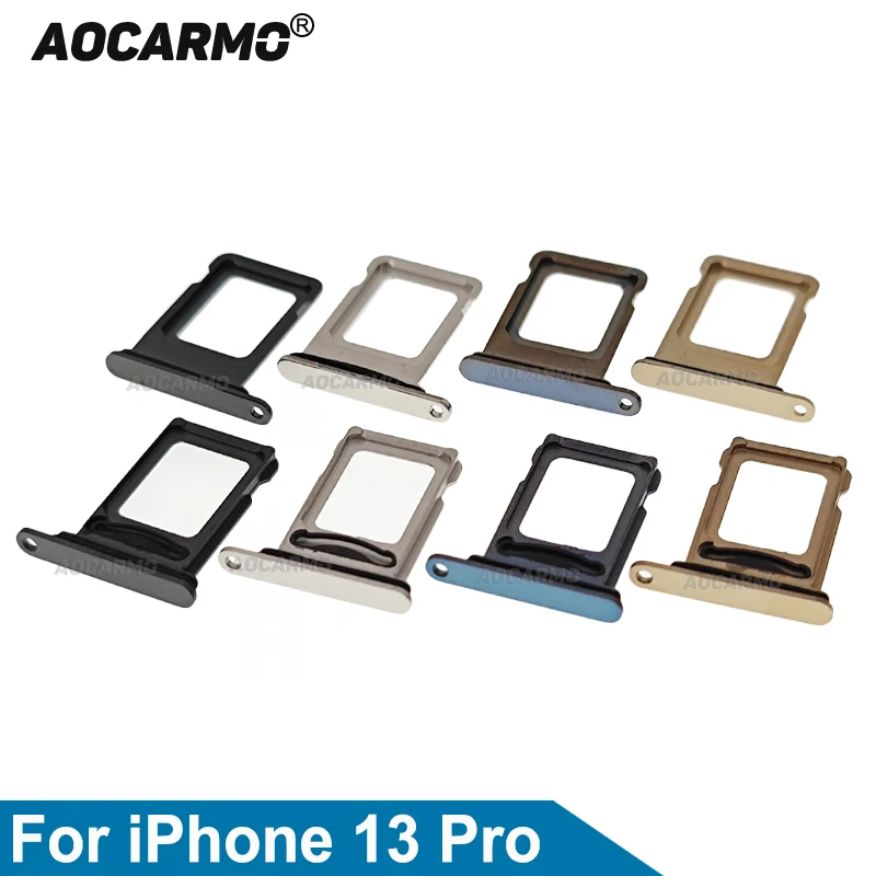 Aocarmo Single & Dual Sim Card For iPhone 13 PRO 13Pro SIM Tray Slot Holder Repair Replacement Parts