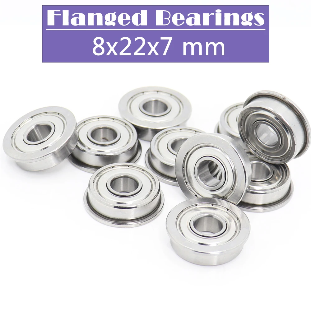 F608ZZ Bearing ABEC-5 ( 10 PCS ) 8*22*7 mm Flanged F608Z Ball Bearings F608 ZZ