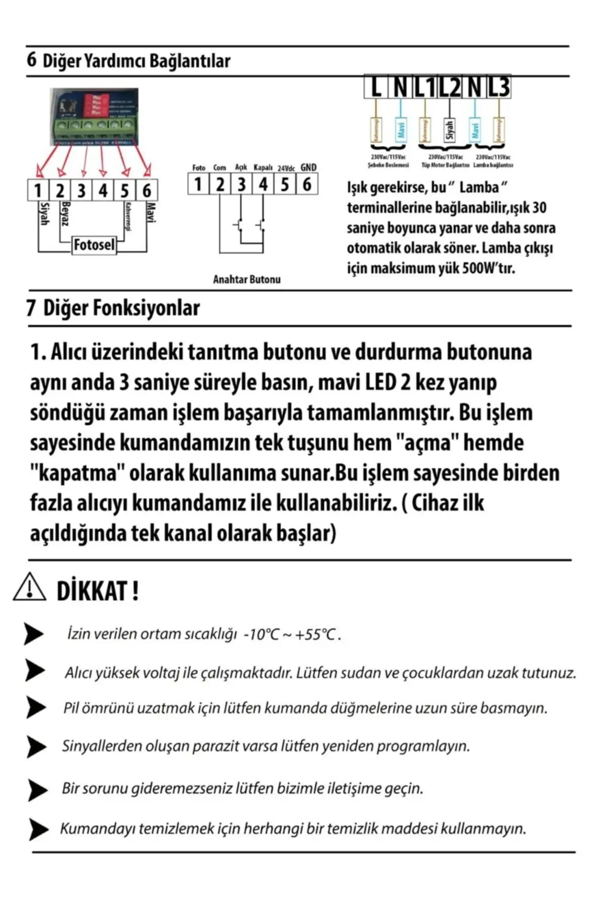 Turkey Shutter Receiver Fotoselli Fix Code + 2 Control Domestic Production