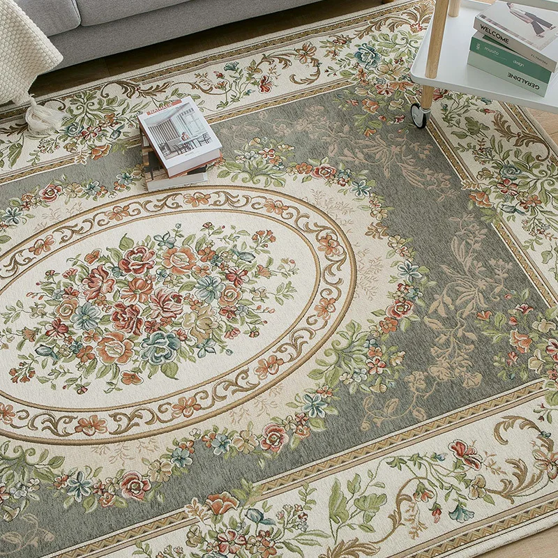 Vintage Carpet Turkey Tapis Salon For Home Bedroom Floor Europe Luxury Carpet Washable Jacquard Woven Rug Cotton Persian Carpet