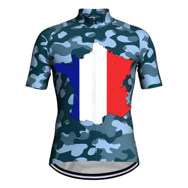 Jersey de ciclismo curto ao ar livre para homens, jaqueta de bicicleta, roupas esportivas, roupas de bicicleta, Pro motocicleta, camisa de montanha, França