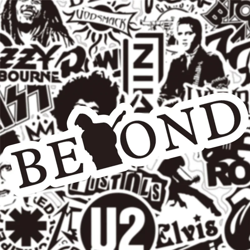 10/30/50PCS Punk Rock Bnad Waterproof Stickers Skateboard Guitar Motorcycle Luggage Car Bike Phone Graffiti Cool Sticker Kid Toy