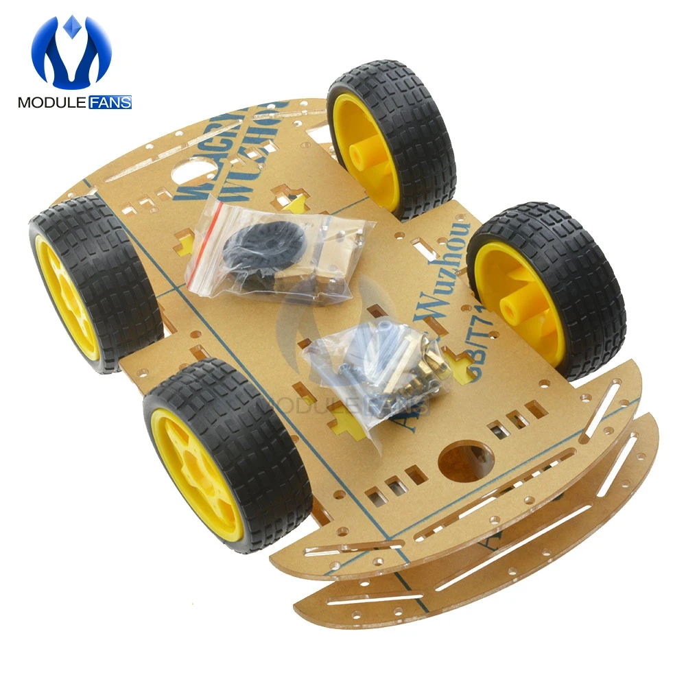 4WD Robot Smart Car Chassis Kits with Speed Encoder For Arduino 51 M26 DIY Education Kit Diy Electronic Battery Box