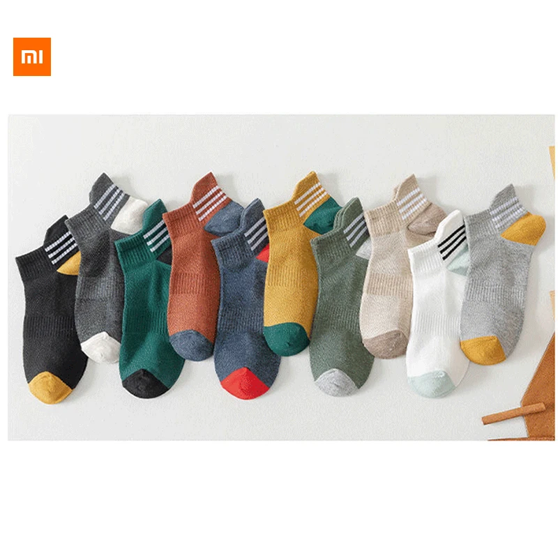 5pairs شاومي الرجال الصيف الجوارب تنفس عرق ماصة قارب الجوارب المنخفضة قطع رقيقة الربيع الخريف مواسم الجوارب الرياضية المد