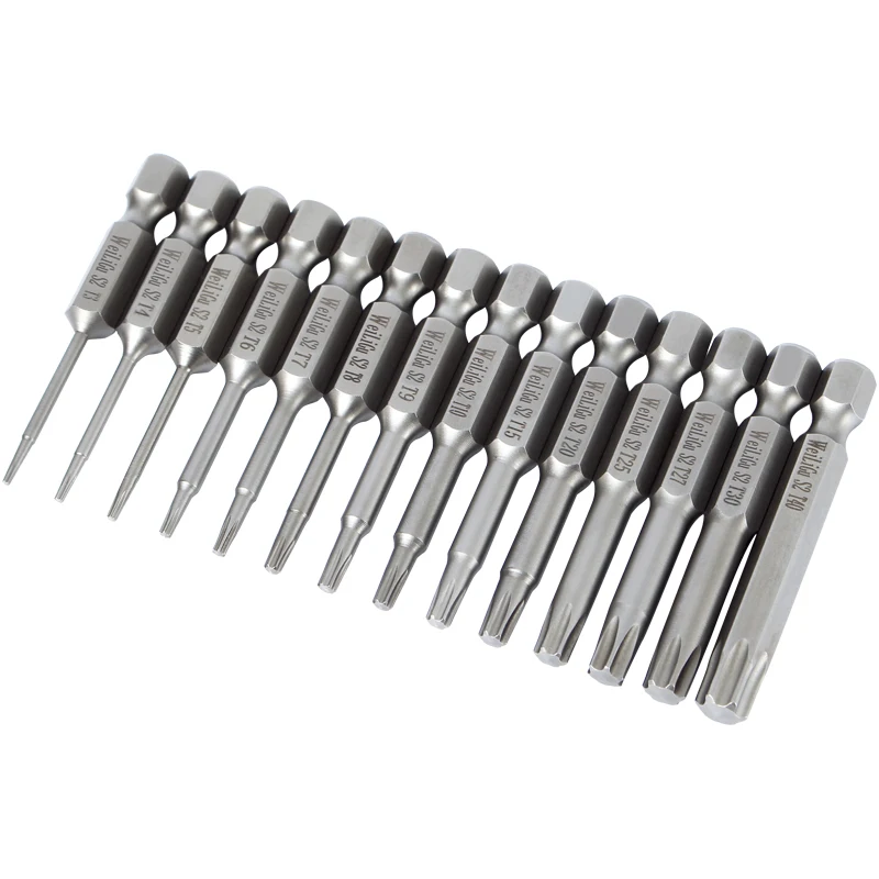 1個ソリッド1/4 "六角S2磁気50/65/75/100/150/200ミリメートルトルクスドリルビット改ざんドライバーT3-T50ドライバーツール