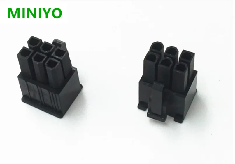 50PCS/1LOT 5557 4.2mm black 6P 6PIN male for PC computer ATX graphics card GPU PCI-E PCIe Power connector plastic shell Housing