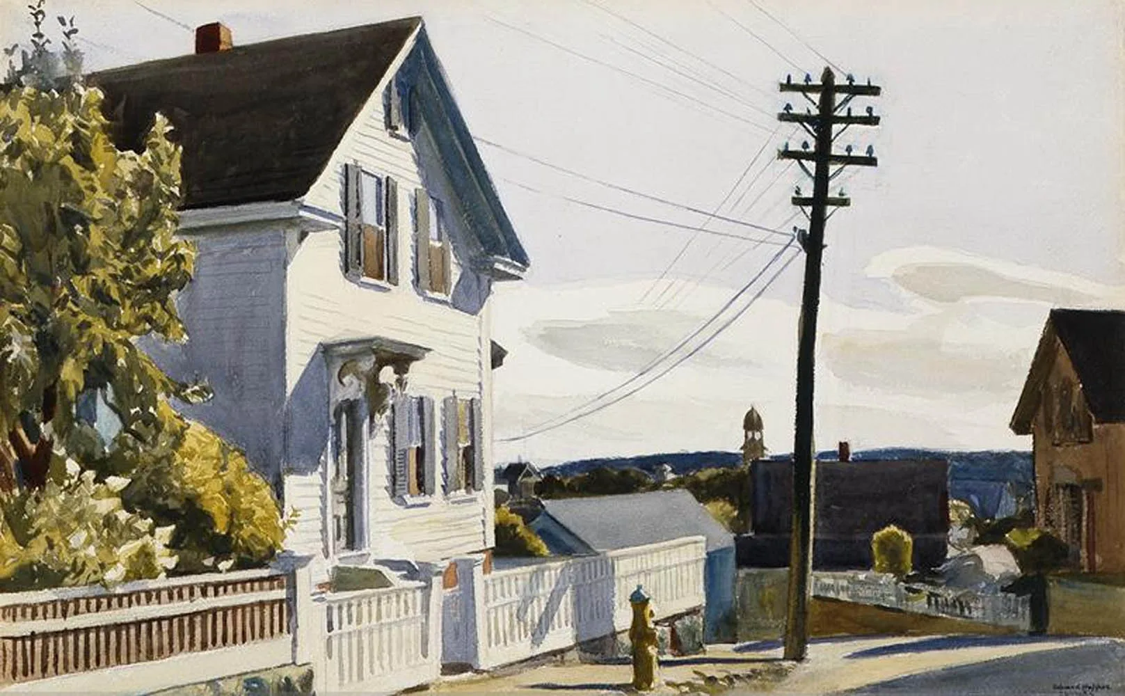100% handmade Oil Painting reproduction on linen canvas, Adams house by Edward Hopper,Free Shipping,High Quality,Unframed