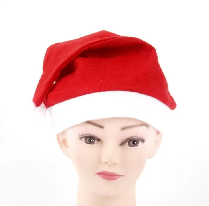 High-grade Christmas Hat Adult Christmas Party Cap Red Green Plush Hat for Santa Claus Costume Christmas Decoration Gift SN1971