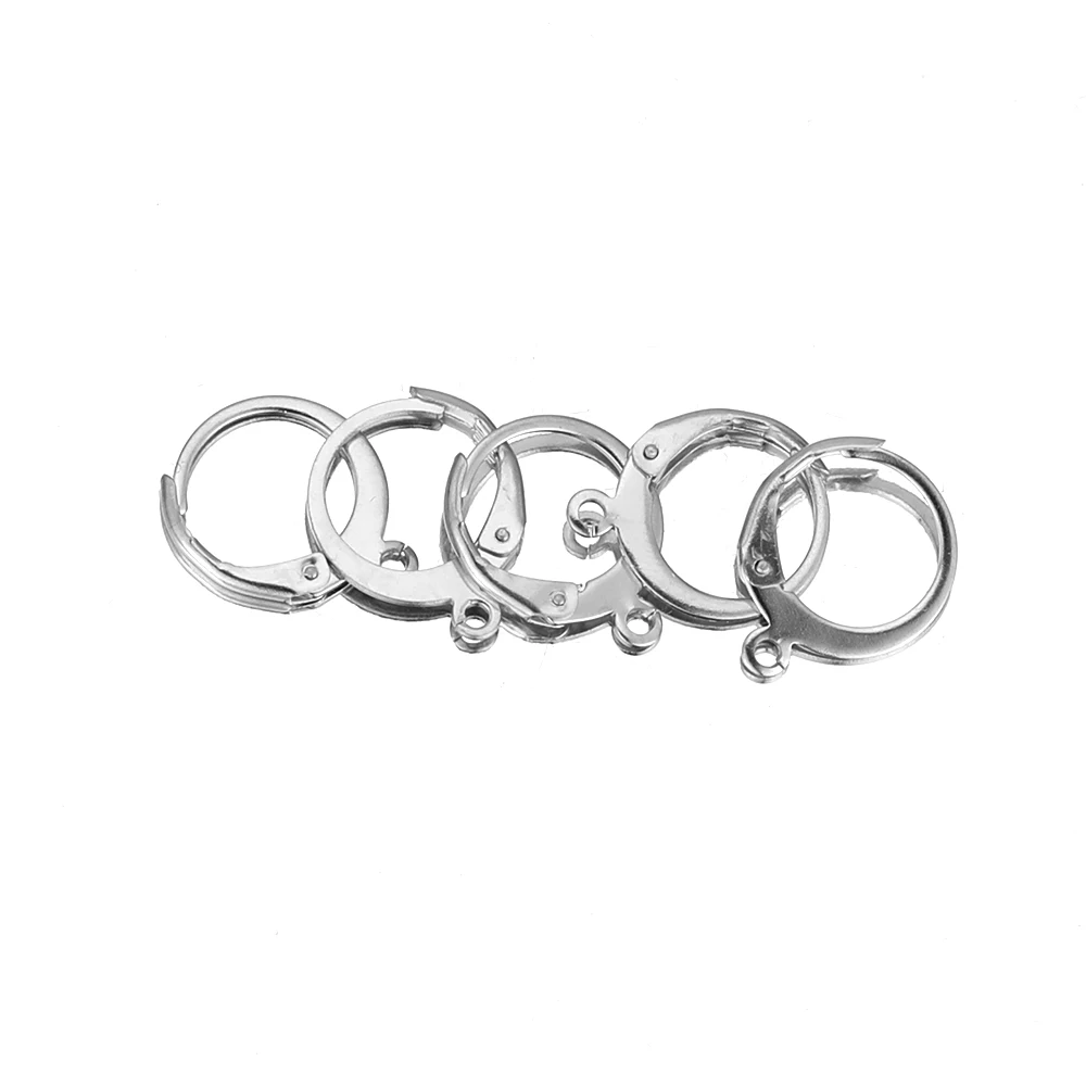 20 Stück goldfarbene Edelstahl-Ohrringverschlüsse mit Hebelverschluss, runde Ohrhaken für DIY-Schmuckherstellung, Verbindungsstücke für Damenohrringe. – Detail 6