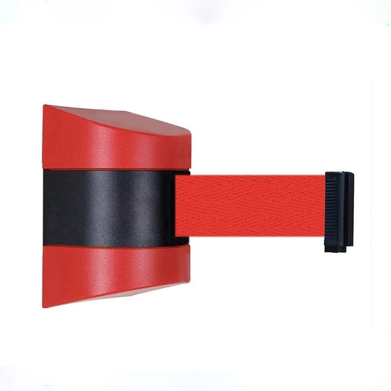 Red & Black Shell With Retractable 10M belt length Wall Mounted Caution Belt For Separated Region