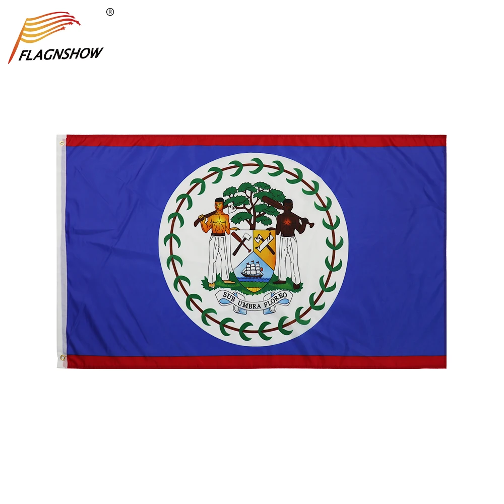 Flagnshow Belize Flag One Piece 3X5 FT Hanging Belizean National Flags Polyester Indoor/Outdoor for Decoration