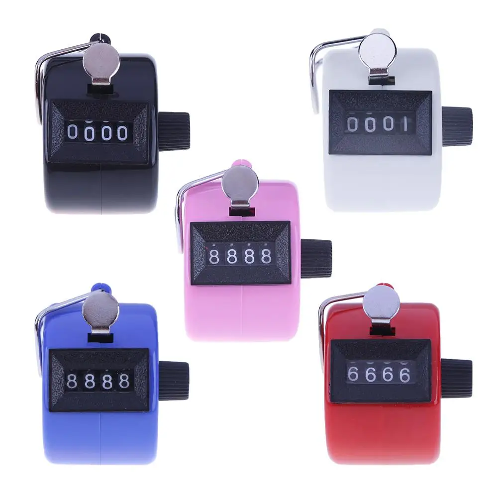 4 Digit Number Counters Mini Hand Held Tally Counter Digital Golf Clicker Manual Training Counting Max. 9999 Counter