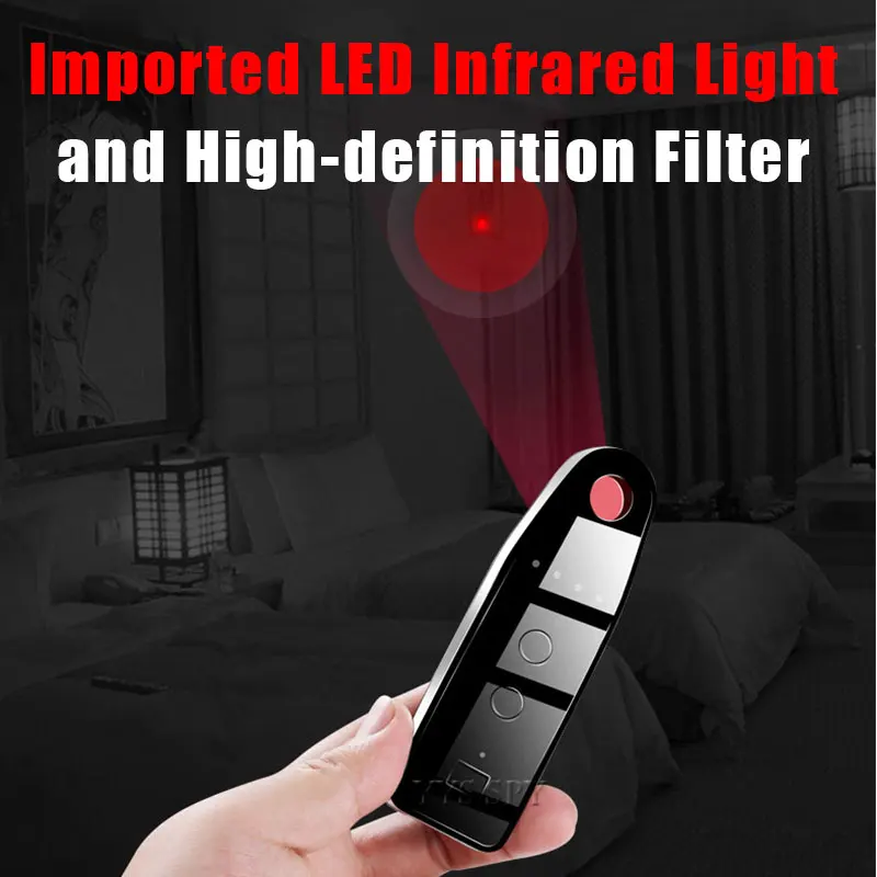 Mini Detector de espejo para cámara antiespía, buscador de señal infrarroja RF para GSM, rastreador GPS, cámara oculta inalámbrica