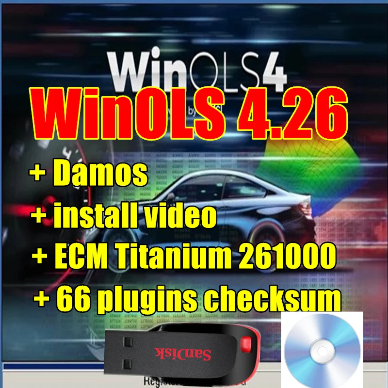 2023 Hot WinOLS 4.26 + Ecm titanium 26100 + 66 Plugins And Checksum WinOLS 4.26 + Damos files + Video + User Manual send cd disk