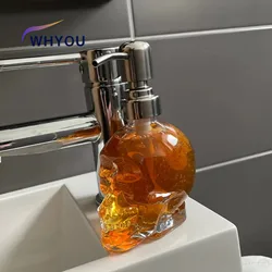 WHYOU 1piece 180ML Glass Skull Hand Washing Liquid Bottling Hotel Soap Dispenser Emulsion Bottle Bathroom Halloween Gift