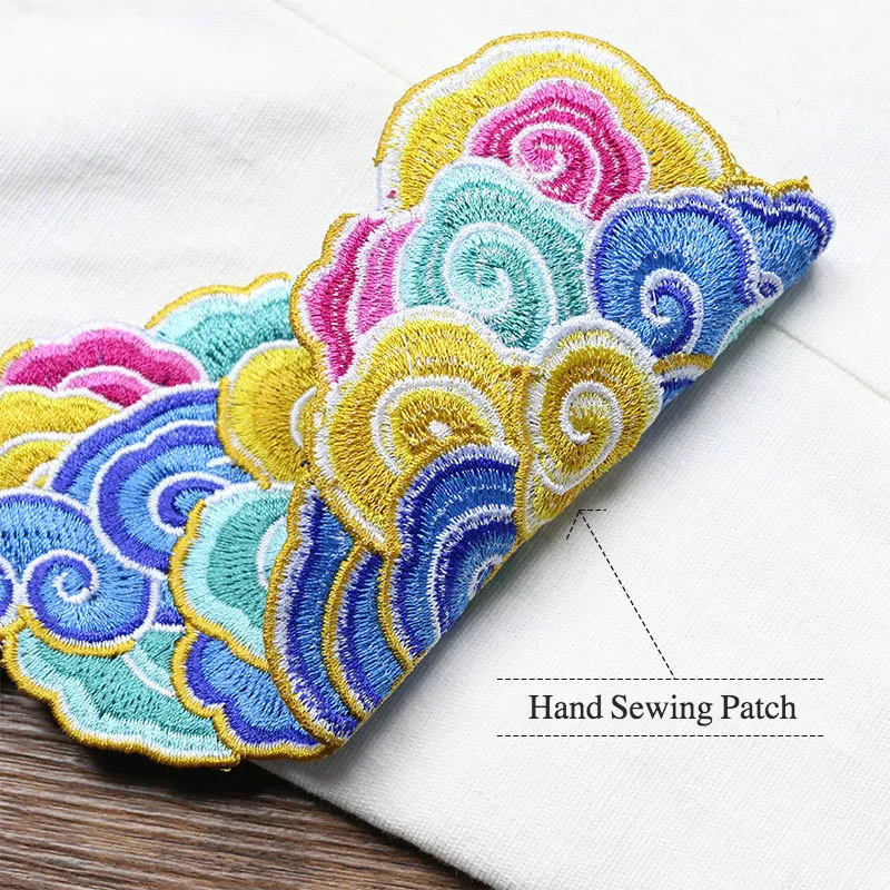 Chinese Luck Cloud Backpack Embroidery Patch Sewing Flower Applique Applications for Clothes Accessories Bag Jacket Dress Badge