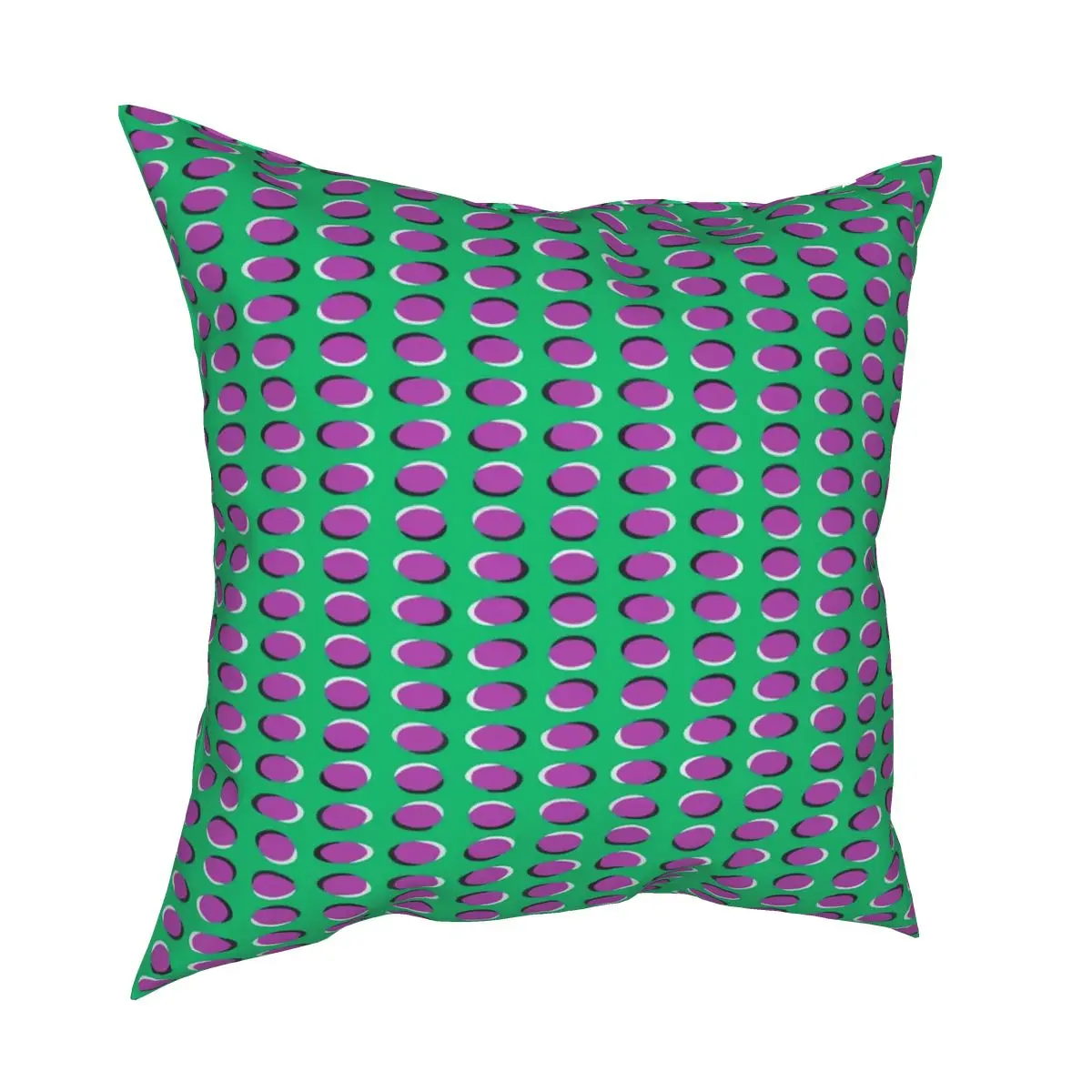 Optical Illusion Of Circles That Appear To Be Moving Teal Square Pillowcase Creative Zip Decor for Bed Cushion Cover 18