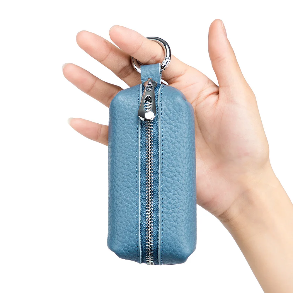 Women Key Keeper Cover for Genuine Leather Car Key Wallets Men Keys Holder Housekeeper Leather Key Organizer Zipper Coin Purse