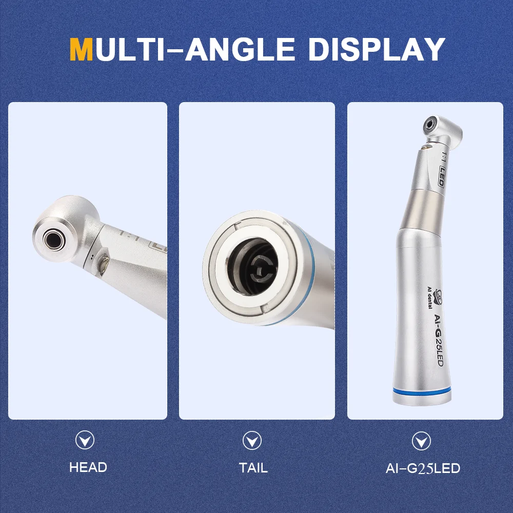 Équipement de laboratoire dentaire, pièce à main à contre-angle, générateur automatique, basse vitesse, tête de poignée, 1:1, G25LED, G20LED en