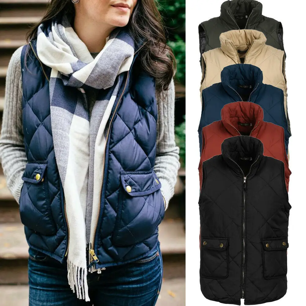 Hirigin Frauen Sleeveless Winter Jacke Dick Schlank Fleece Feste Warme Weste weste Mantel Jacke Plus S-3XL