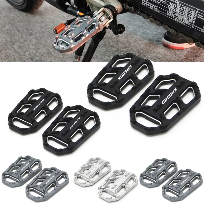 

Footpeg CB500X CB400X Footrest Foot Pegs Pedals Foot Rest For Honda CB400F CB400X CB500F CB500X CBR500R LOGO Enlarged Pedal