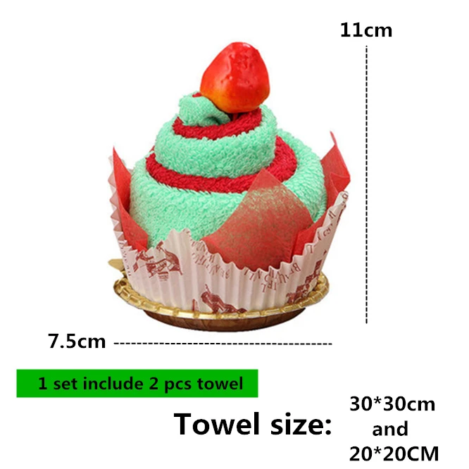 DHL 100sets Creative Cake Shape Cotton Bath Towel Fast Drying Soft Thick High Absorbent Antibacterial Christmas Wedding Gift