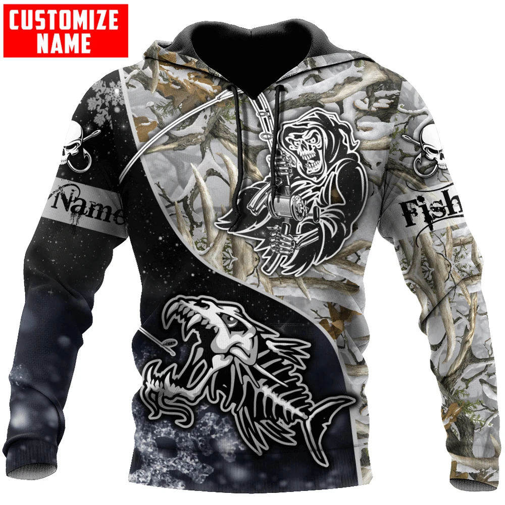 Sudadera pesca camuflaje 3D unisex con capucha y cremallera - imagen 3