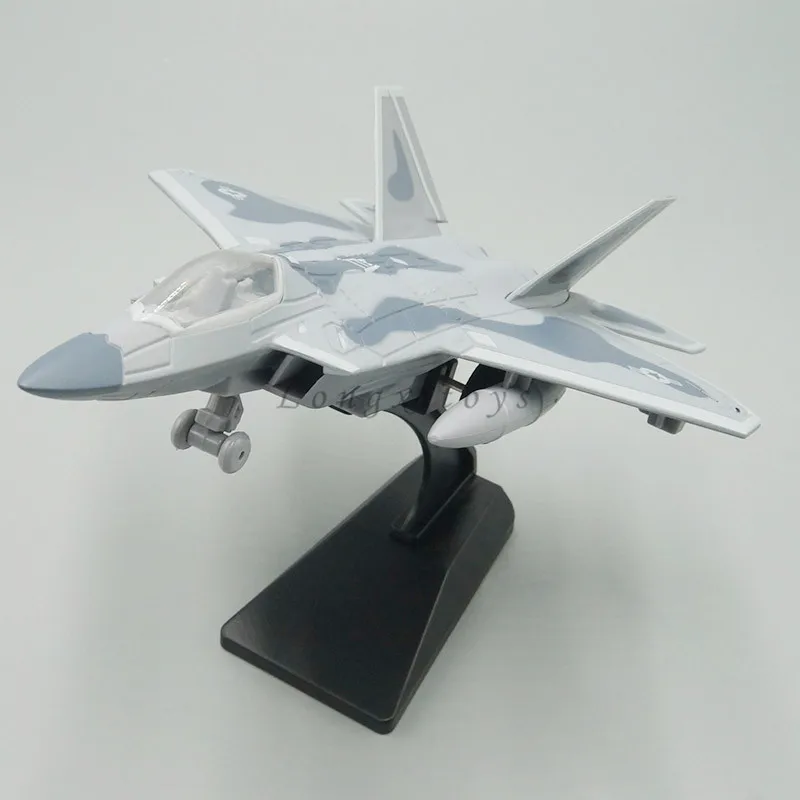 1:87 Diecast Plane Model US F-22 Raptor Jet Fighter Pull Back Toy With Sound & Light