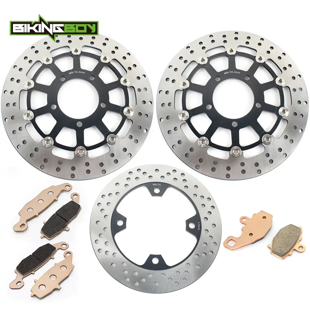 BIKINGBOY Front Rear Brake Discs Rotors Disks + Pads For Kawasaki ER-6F Ninja 650R ER-6N 06 07 08 09 10 11 12 13 14 15 16 EX ER