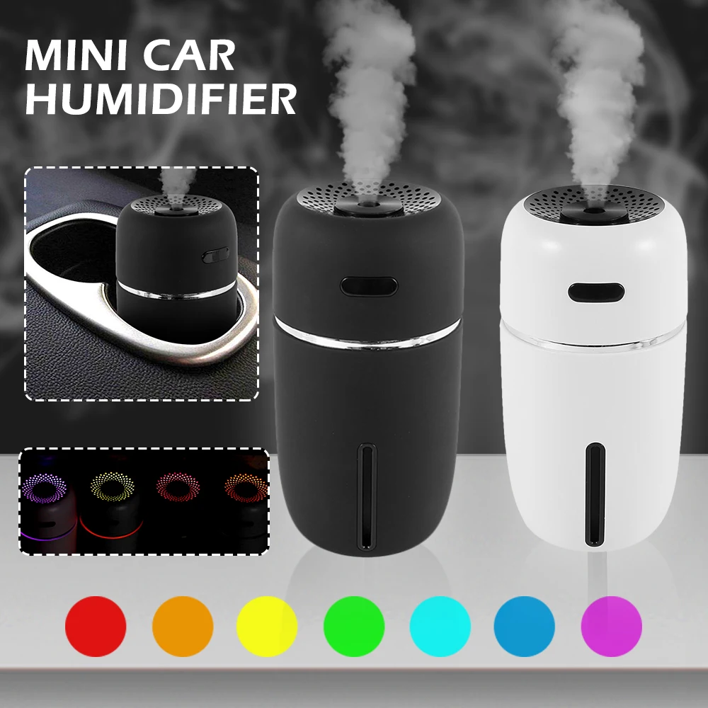 Portable USB Car Air Humidifier Essential Oil Diffuser LED Mini USB Air Humidifier Purifier Car ultrasonic Aromatherapy Diffuser