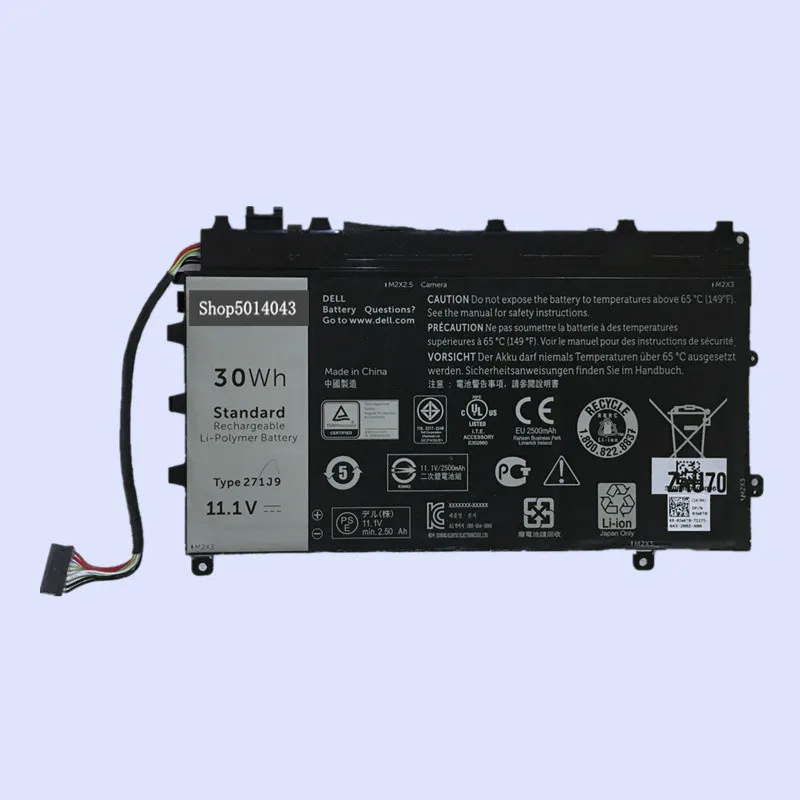 

New Laptop replacement Li-ion Battery for DELL Latitude 13 7000 7350 Tablet 271J9 YX81V GWV47 0GWV47 2700mAh 30WH 11.1V