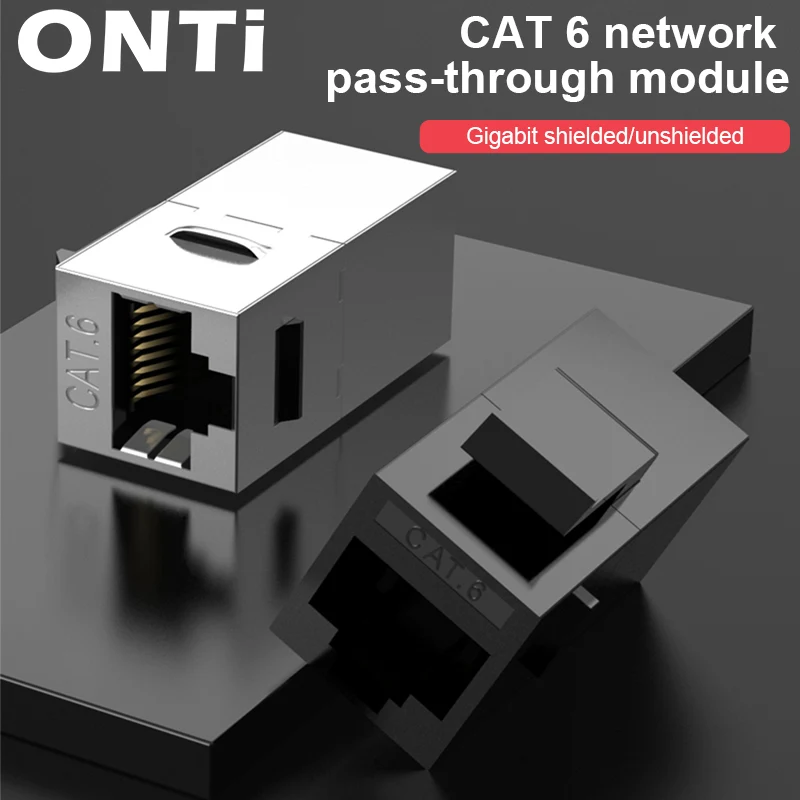 ONTi-Straight Through Network Module، موصل RJ45، مقبس المعلومات، محول الكابل، مقبس Ethernet Keystone، CAT6