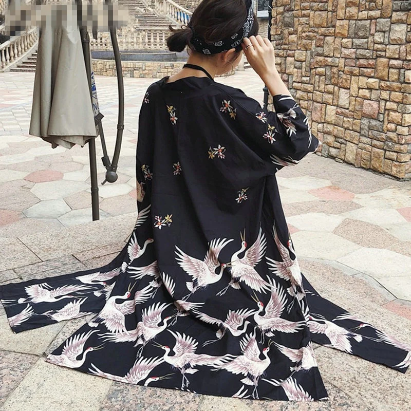 

Japanese kimono yukata kimono cardigan fashion blouse women 2020 long sleeve cardigan haori traditional kimonos dress