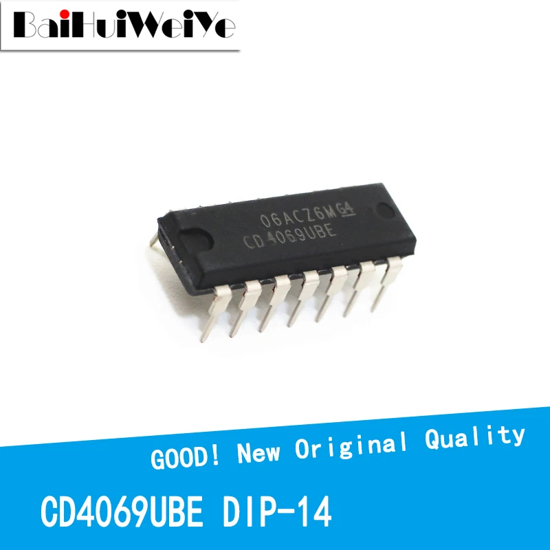 10PCS/LOT CD4069UBE CD4069BE CD4069 4069UBE DIP-14 4069 New Original IC Good Quality Chipset In Stock DIP14