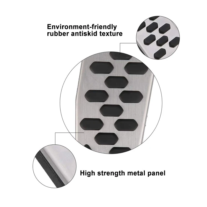 Cubierta de Pedal de freno y Gas, Kit de almohadillas de Pedal de acero inoxidable para coche, para modelos Jeep Wrangler Jl 2018-2019, 2 uds.