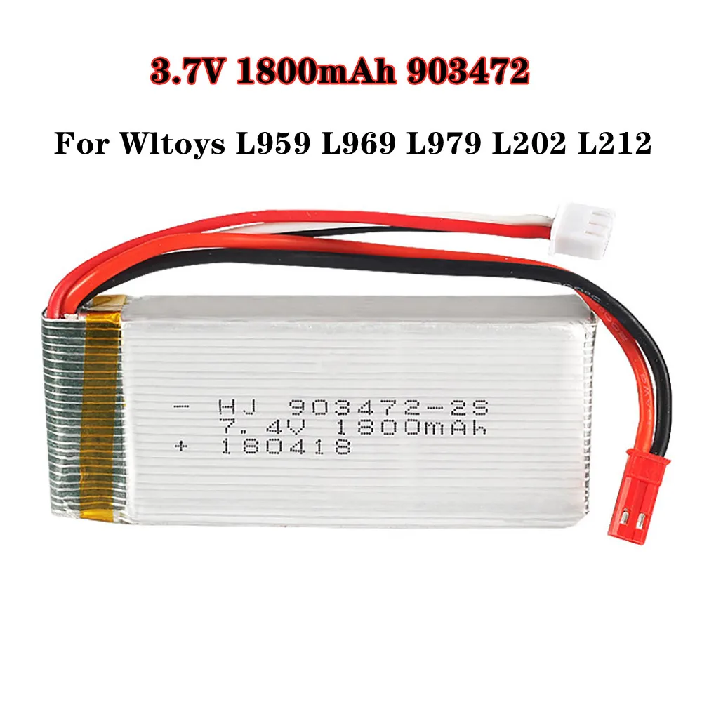 7.4V 1800Mah Lipo Batterij En Lader Set Voor Wltoys L959 L969 L979 L202 L212 1/12 2.4G Rc truck Rc Auto WL912 Rc Boot Speelgoed Onderdelen