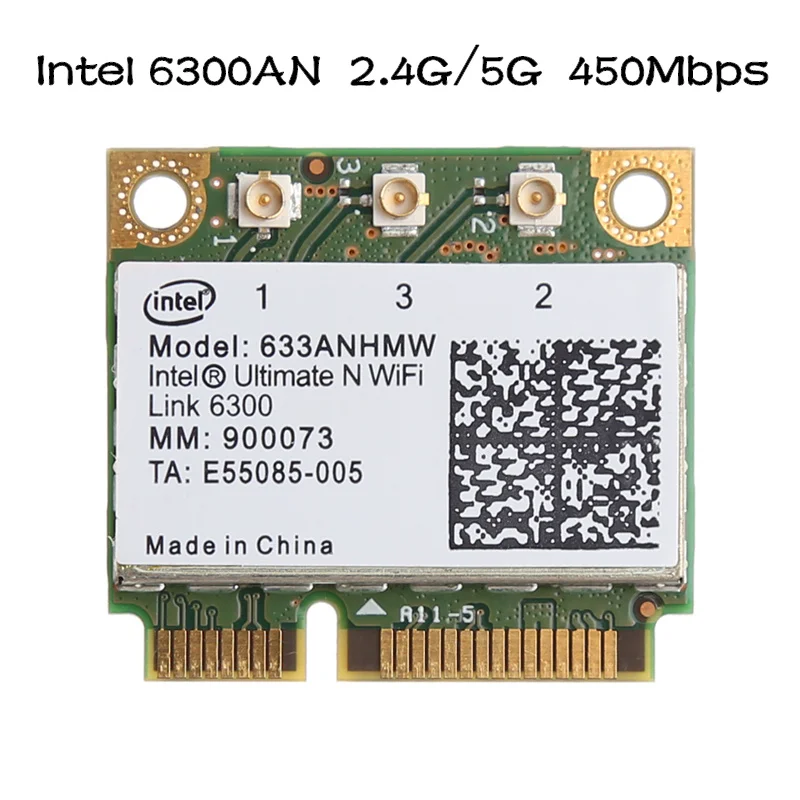 WDXUN INTEL 6300 Pci-e Card 633anhmw 6300AN 802.11a/b/g/n 2.4 Ghz/5 Ghz  450Mbps wifiI CARD  mini PCIE wifi  PCI-E