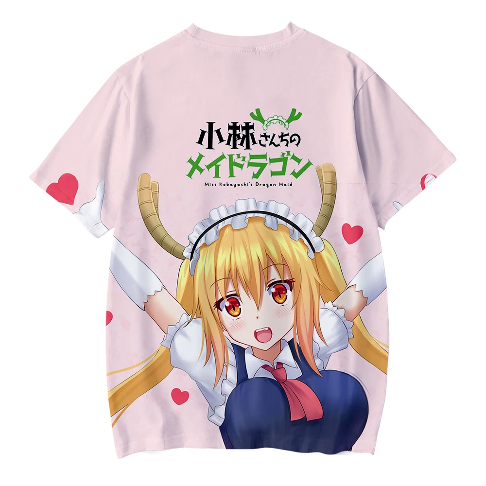 New Cute Miss Kobayashi\'s Dragon Maid 3D Outwear Harajuku Japanese Manga Summer T-shirt Women/men/Kids Short Sleeve Cool T-shirt